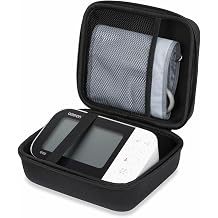 Ginsco Universal Hard Shell Case for Blood Pressure Monitor, Compatible with Omron Platinum/Gold, Portable Carrying Travel Case with Handle, Mesh Pocket for Cuff/Batteries/Charger Black, L