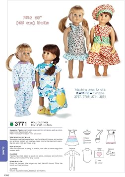 Kwik Sew K3771 Doll Clothes Sewing Pattern, Size Fits 18-Inch Dolls