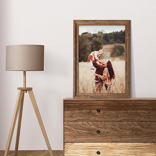 Miniatura 6 de QTART Marco de fotos de 12 x 18 pulgadas, para pared, de 12 x 18 pulgadas, para galería de fotos, color marrón, paquete de 2
