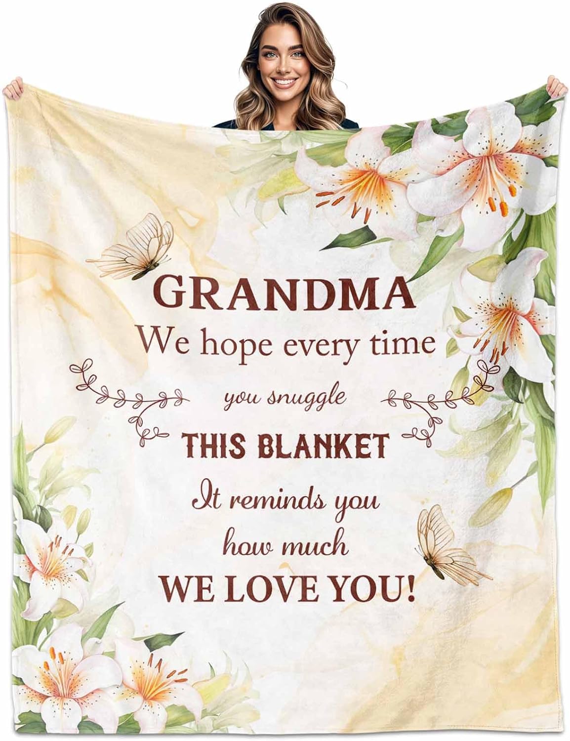 Grandma Gifts from Granddaughters or Grandsons, Grandmother Gifts for Birthday, Grandma Blanket 60" X 50", Gift for Grandmother Birthday Gift for Grandma's Gifts Blanket