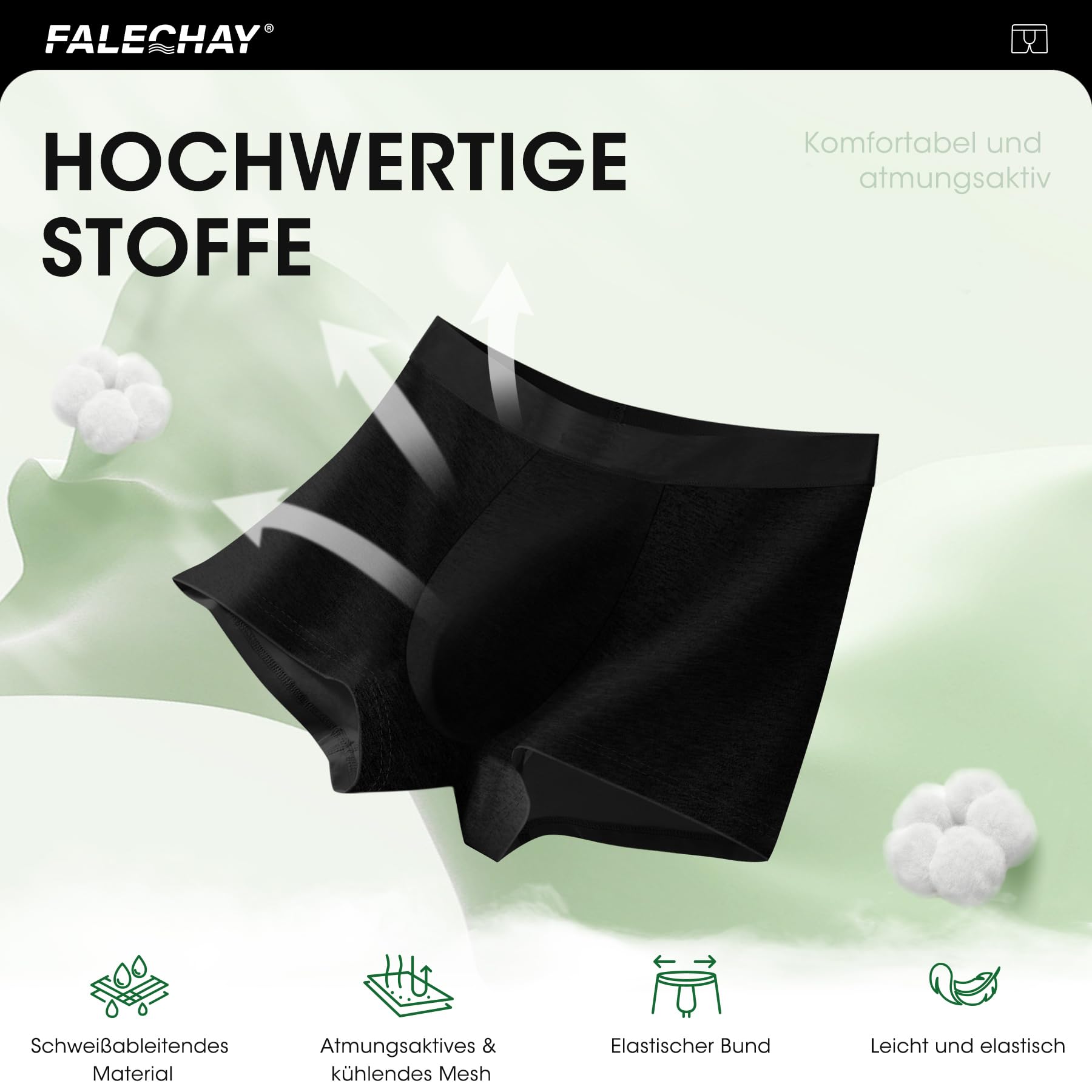 Falechay Boxer Uomo 6/12 Pack Mutande Senza Graffi Scivolare Intimo Boxer Sportivo Mutande per Uomo Pantaloncini retrò Cotone Slip S-4XL
