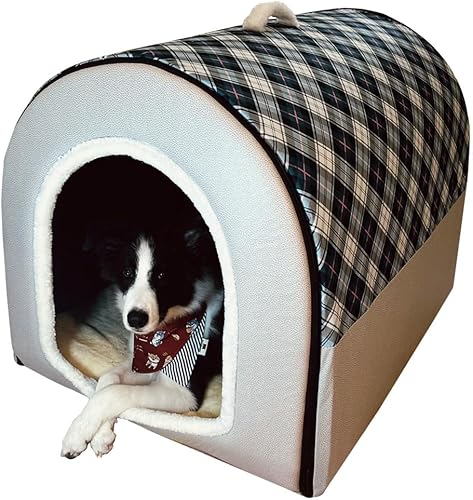 Miniatura 48 de Dog Bed,2 Ways to Use,Indoor Pet House with Fluffy Mat,Removable and Washable Cover,Splash-Proof House and Non-Slip Bottom,for Large Dogs(2XL Star)