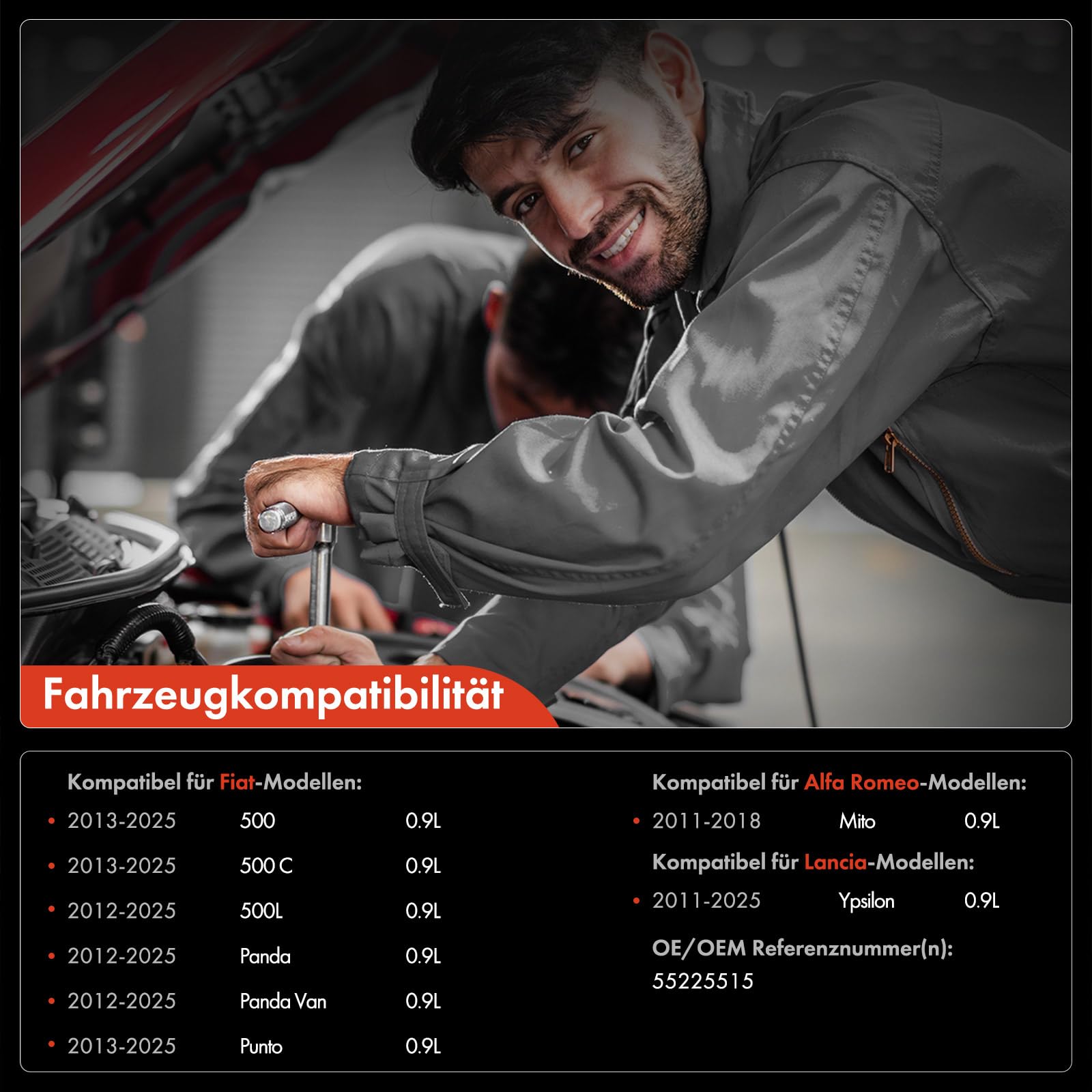 Frankberg Ölkühler Motoröl Ölfiltergehäuse Diesel Kompatibel mit Mito 955 500 312 500L 351 352 Panda 312 319 Punto 199 Ypsilon 312 Replace# 55225515