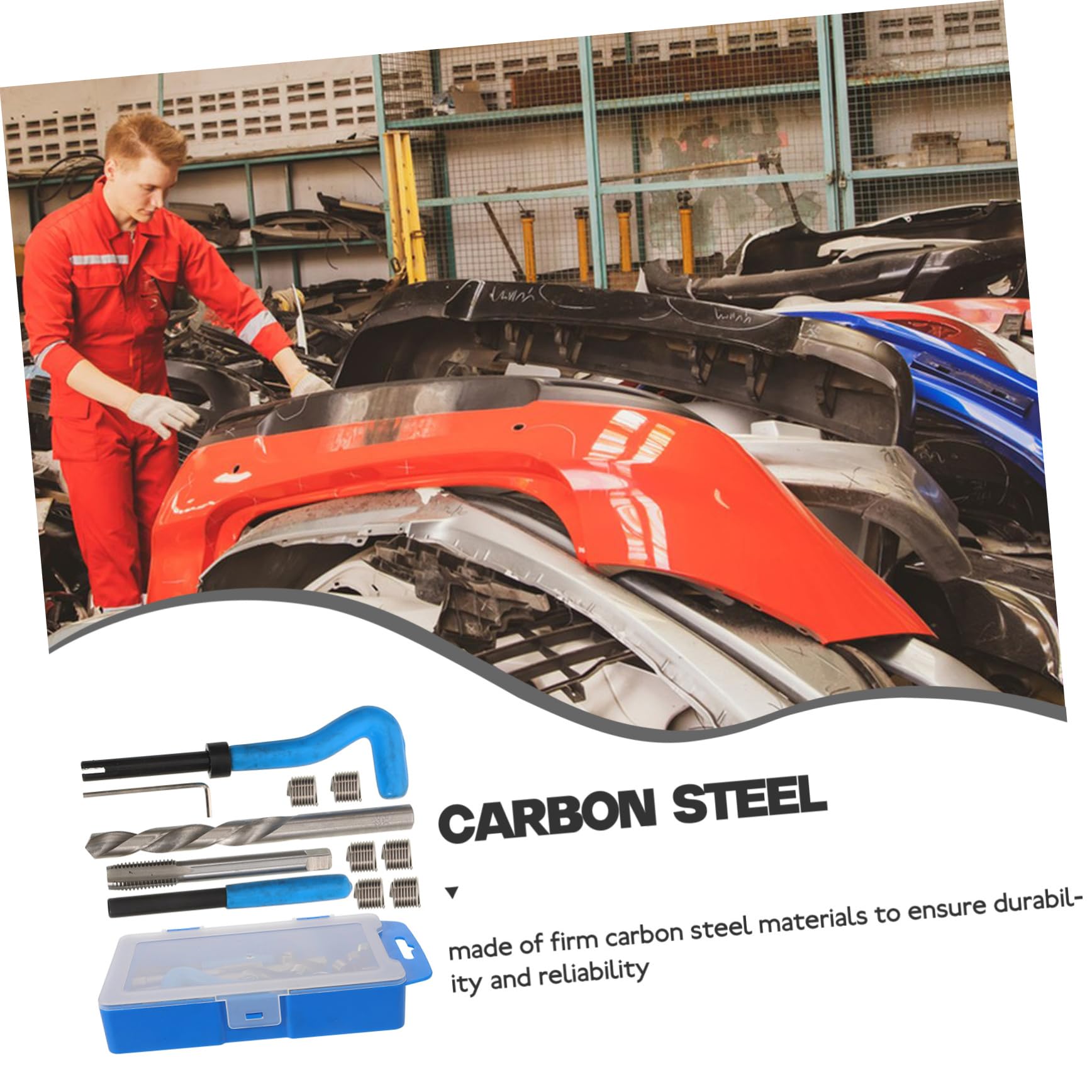 MUCKLILY Thread Repair Set Thread Repairing Accessory Assortment Kit Thread Insert Installer Thread Repair Supplies Professional Tool for DIY