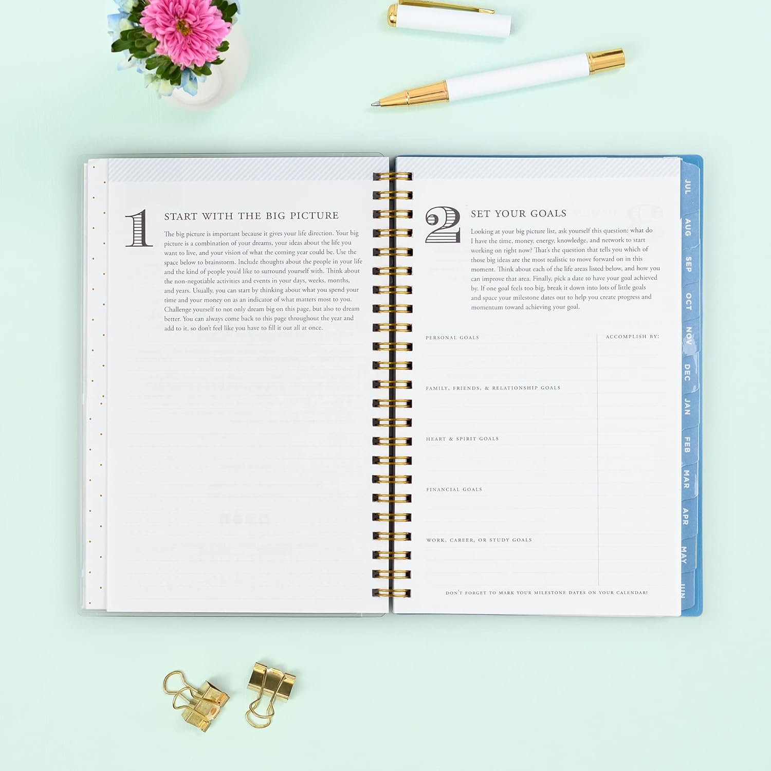 Day Designer for Blue Sky 2022-2023 Academic Year Weekly & Monthly Planner, 5" x 8", Flexible Cover, Wirebound, Climbing Floral Blush (137881-A23) : Office Products