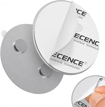 ECENCE 3pcs Magnetic Smoke Detector Mount Magnetic Adhesive Pads for Smoke Alarms 50mm - Fast & Safe Mounting - No Drilling Or Screws - Fire Protection - Installation Tool | Adhesive Magnetic Plate for Fire Detectors, Magnetic Mounting