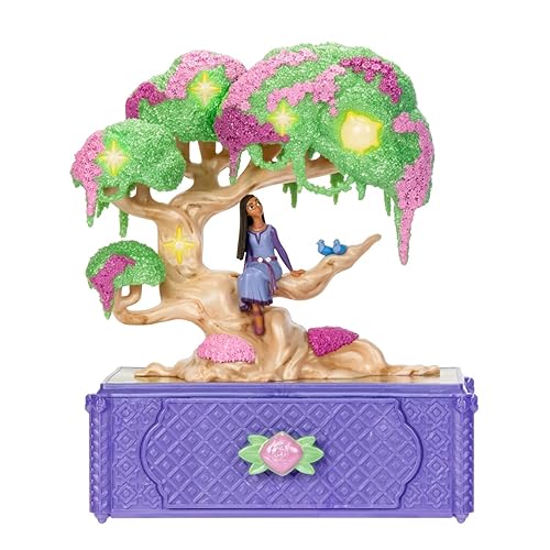 Caja de Joyería Disney's Wish Árbol de Deseos de Asha, Caja de Recuerdos Musical con Anillo Estrella