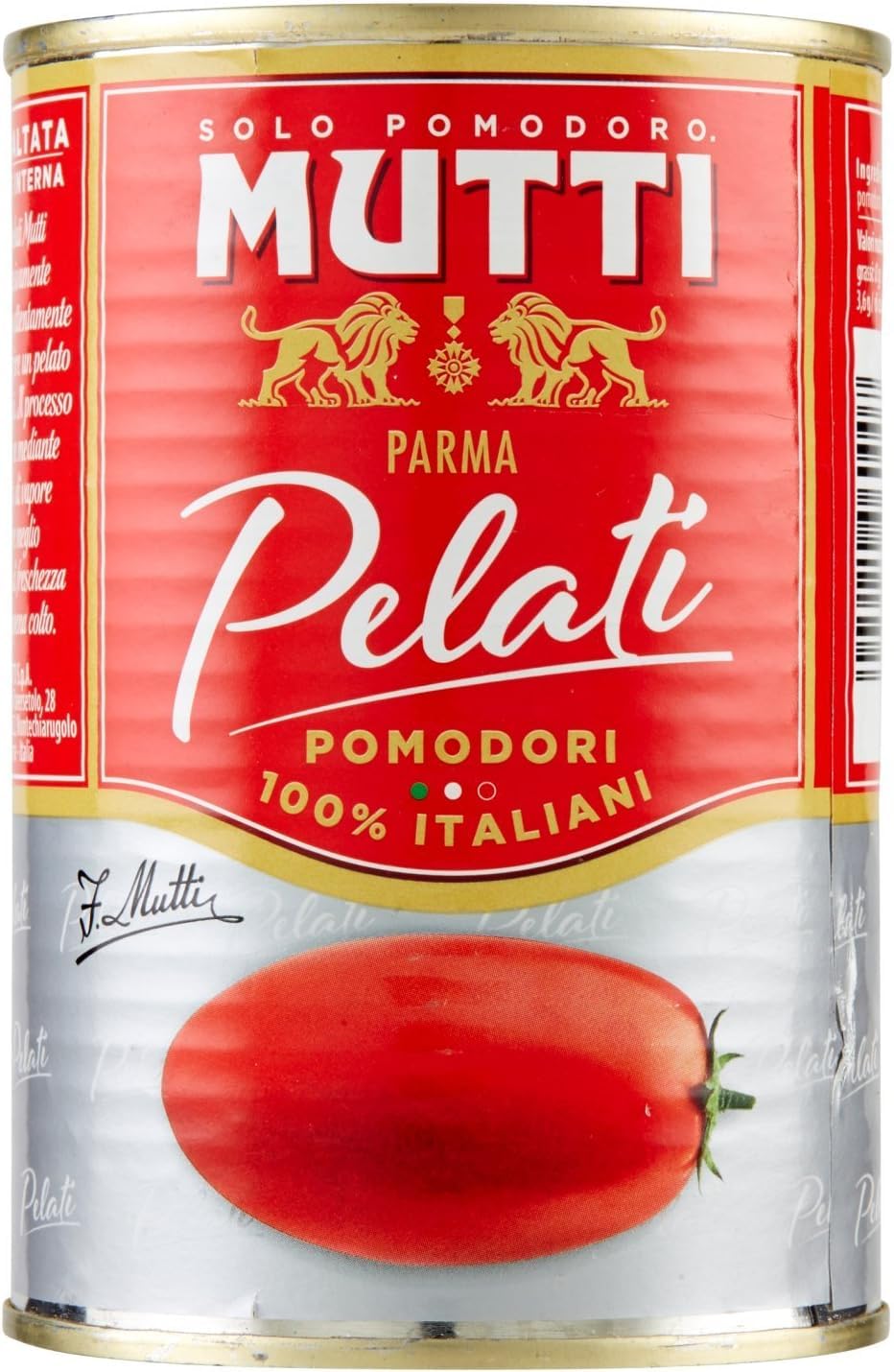 Italian Gourmet Pomodori Pelati geschälte Tomaten 48 x 400g Dose | Interi in salsa, gusto italiano; ideal für Saucen, Pizza und lange, Gesamtnettogewicht 19,2 kg + Kostenlos Polpa 400g