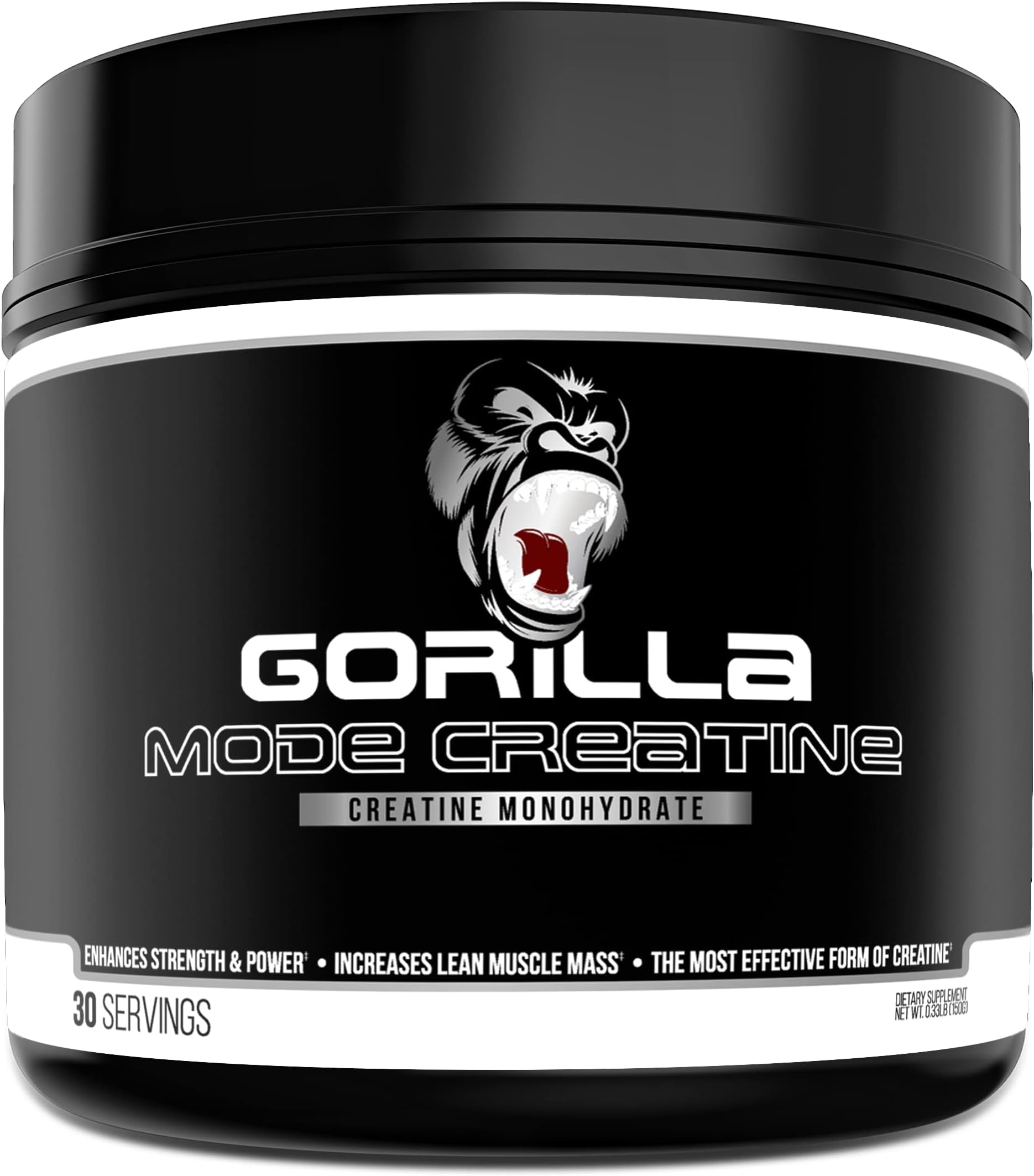 Gorilla MindGorilla Mode Creatine | Creatine Monohydrate Micronized Powder | Improved Muscle Size | Power Output and Strength | Increase Endurance & Stamina | 30 Servings