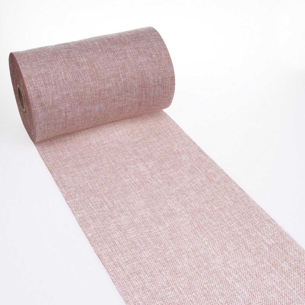 Deko As Shabby Chic table runner in linen look, polyester, odourless, copper, 20 cm x 5 m, 5