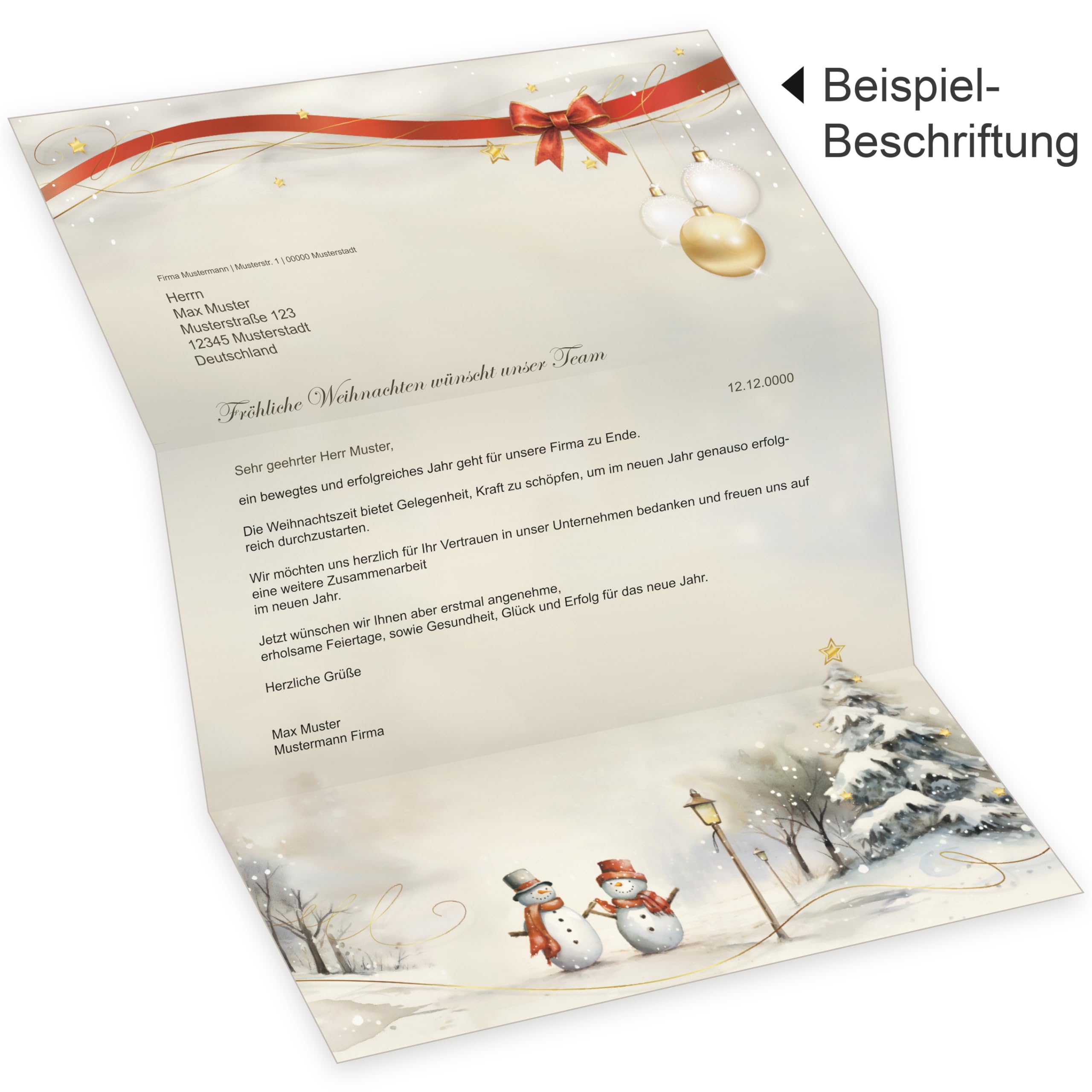 Snöfest 500 Blatt Briefpapier Weihnachten A4, Weihnachtsbriefpapier geschäftlich