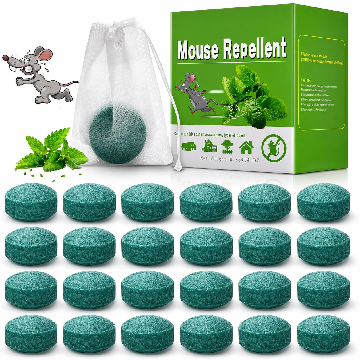Rat Repellent for Home | Rodent Repellent No Kill Only Repels Home Indoor-Outdoor, Garden, Garage Rat Controller Pills to Keep Rodents Out of Car - 10 Tablet-image-22