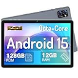LECTRUS Android 15 Tablet 10.1 Inch with Gemini AI– Octa-Core 12GB RAM 128GB ROM (2TB Expand), Big HD Touch Screen Tablets PC with Dual Camera, 8H Long Battery Life, 5G WiFi Tableta