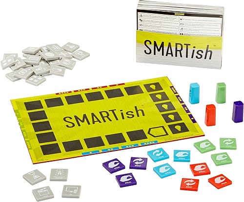 Mattel Games Smartish Trivia - Juego de mesa para 2 a 12 jugadores de 14 años en adelante, estrategia de intercambio de categorías