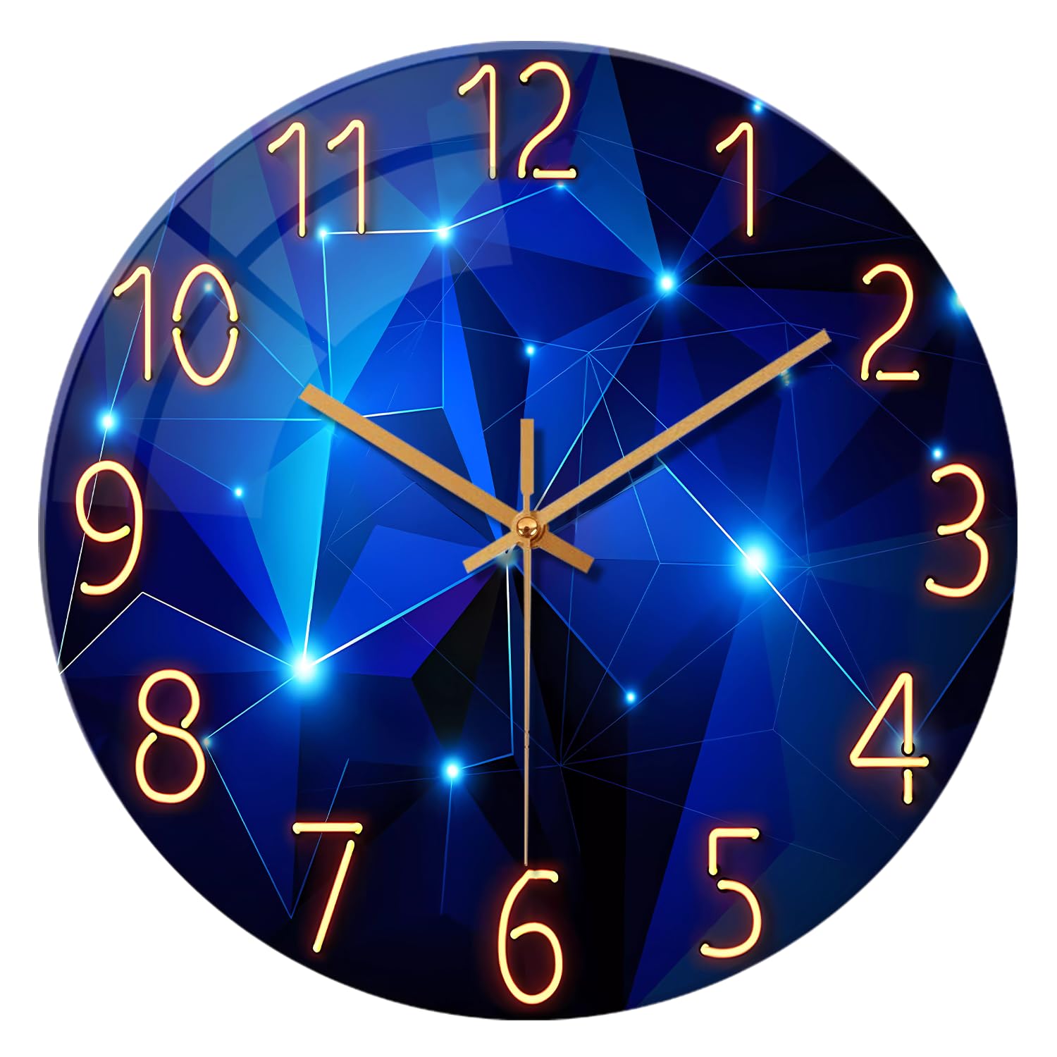 Constantplanet 24 Inch Blue Glass Wall Clock