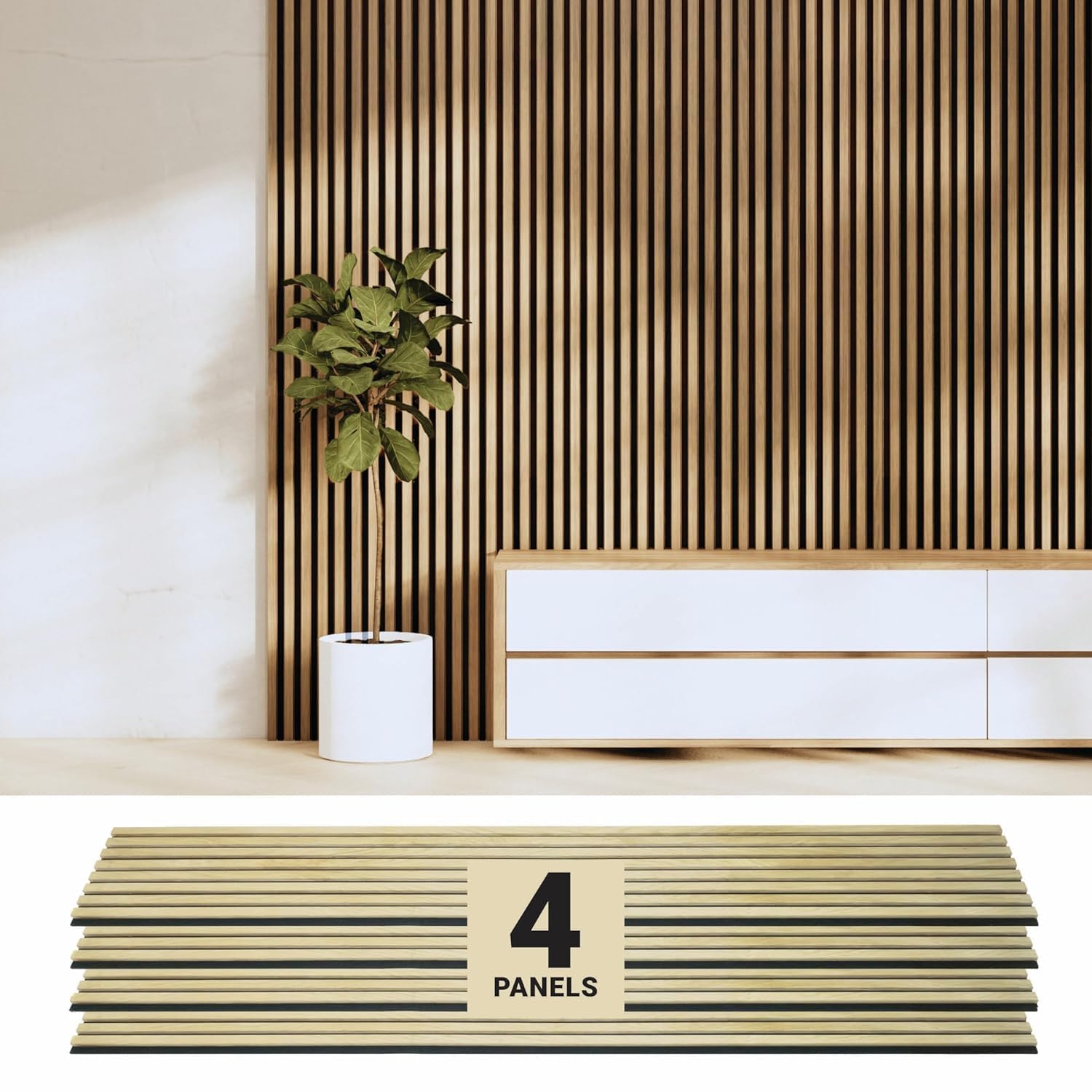 Amazon.com: Wood Panels for Wall - Oak Acoustic Wall Panels - 4PK