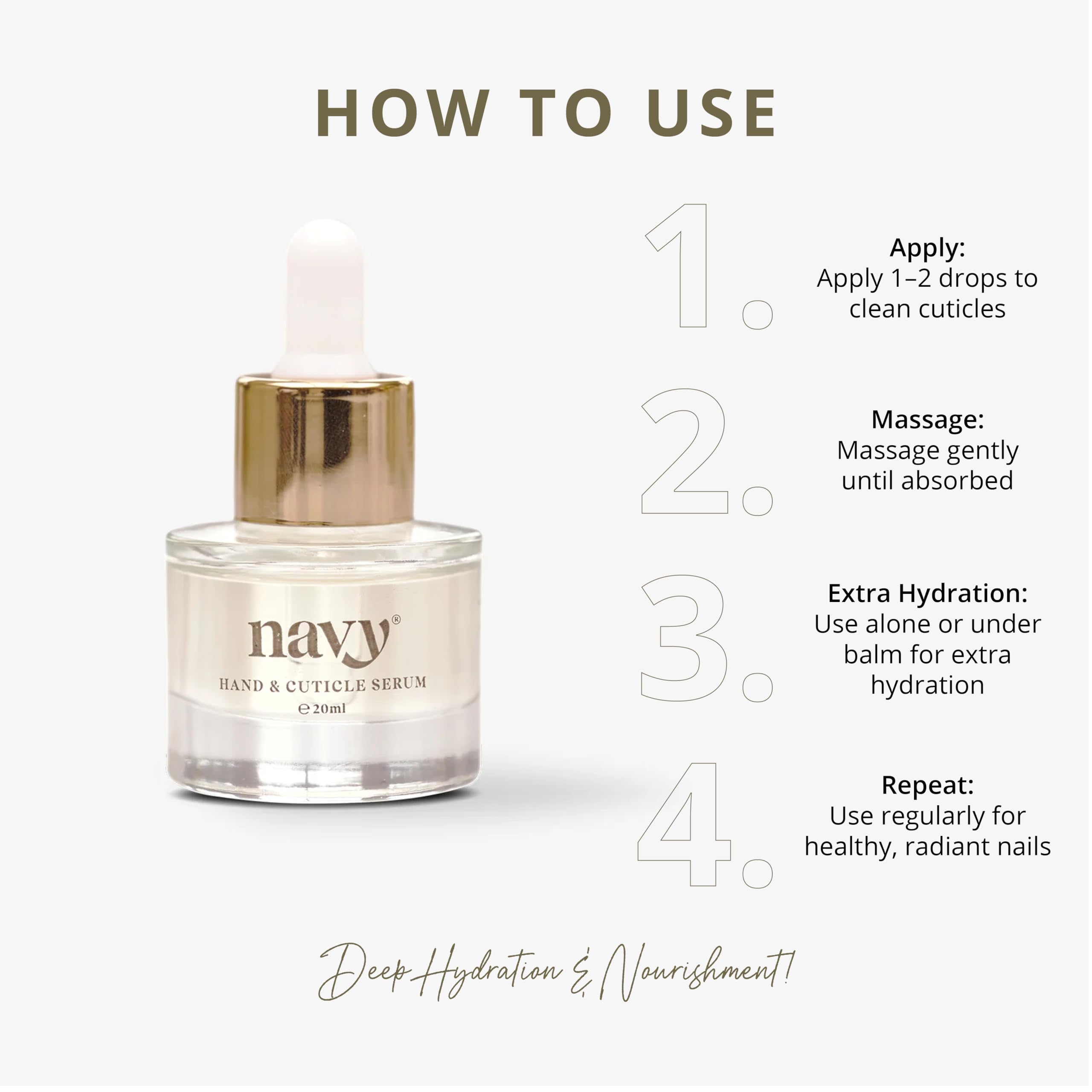 Navy Hand & Cuticle Serum 20ml, No Colour, 20 ml (Pack of 1) - Image 4