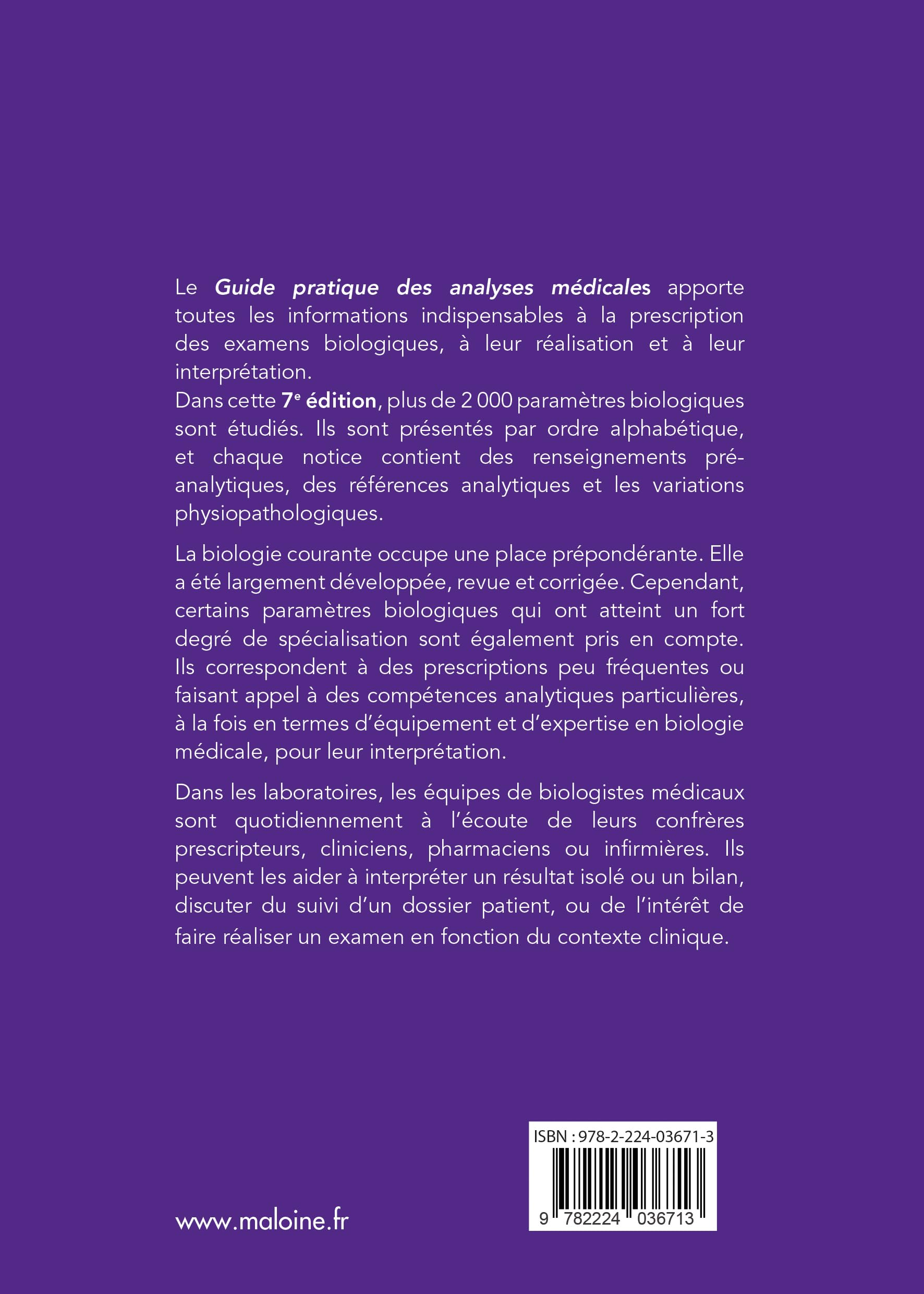 Guide pratique des analyses médicales, 7e éd.