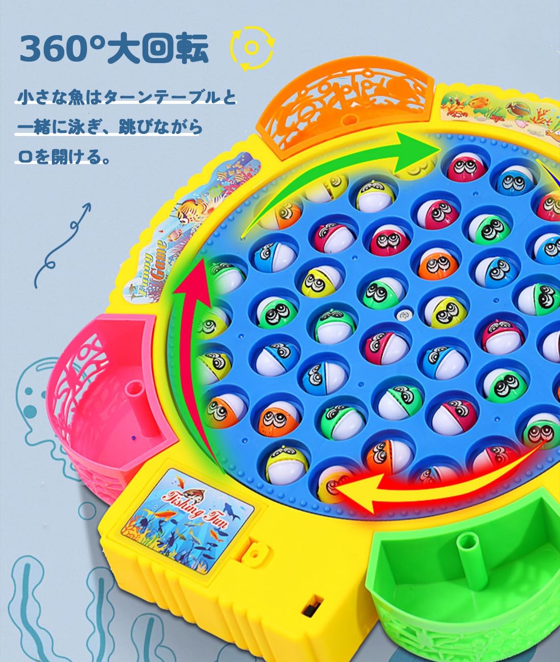 Amazon | ZNUJS(さちえ) 魚釣りゲーム 釣りおもちゃ くるくる魚釣り 
