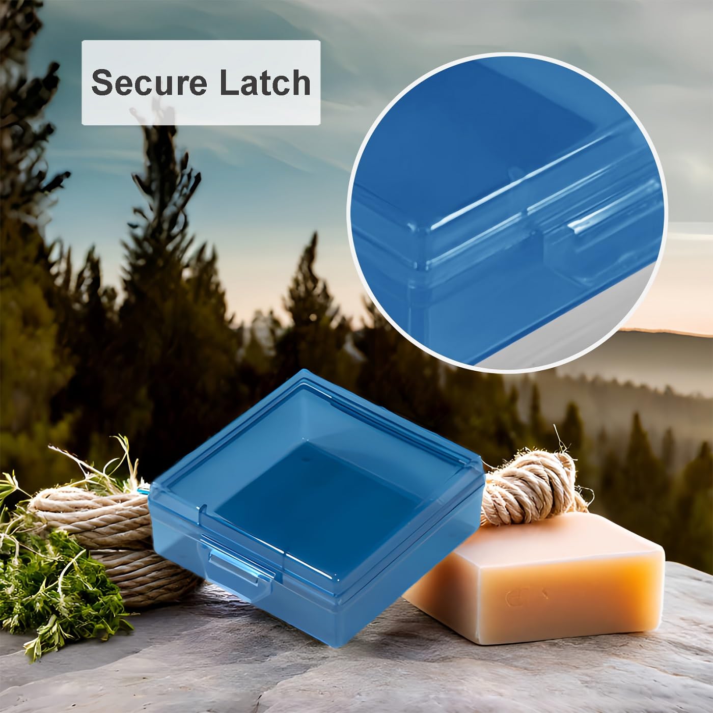 Square Silicone Travel Soap Case For Dr. Squatch - Leakproof Bar Soap Holder With Soap Saver Pad, Cement Gray