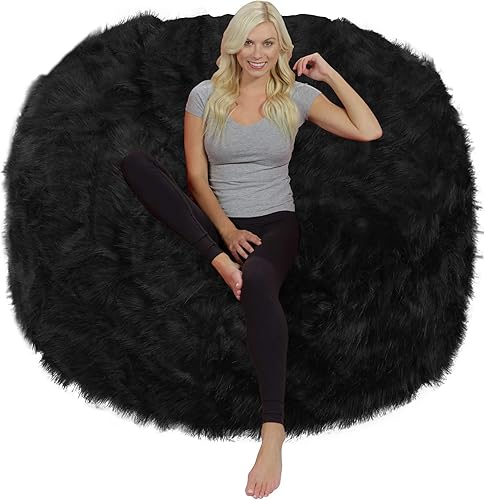 Miniatura 67 de Chill Sack - Puff Puff gigante de espuma viscoelástica de 6 pies. Sofá grande con funda de microfibra suave, color carbón. Microgamuza - Carbón