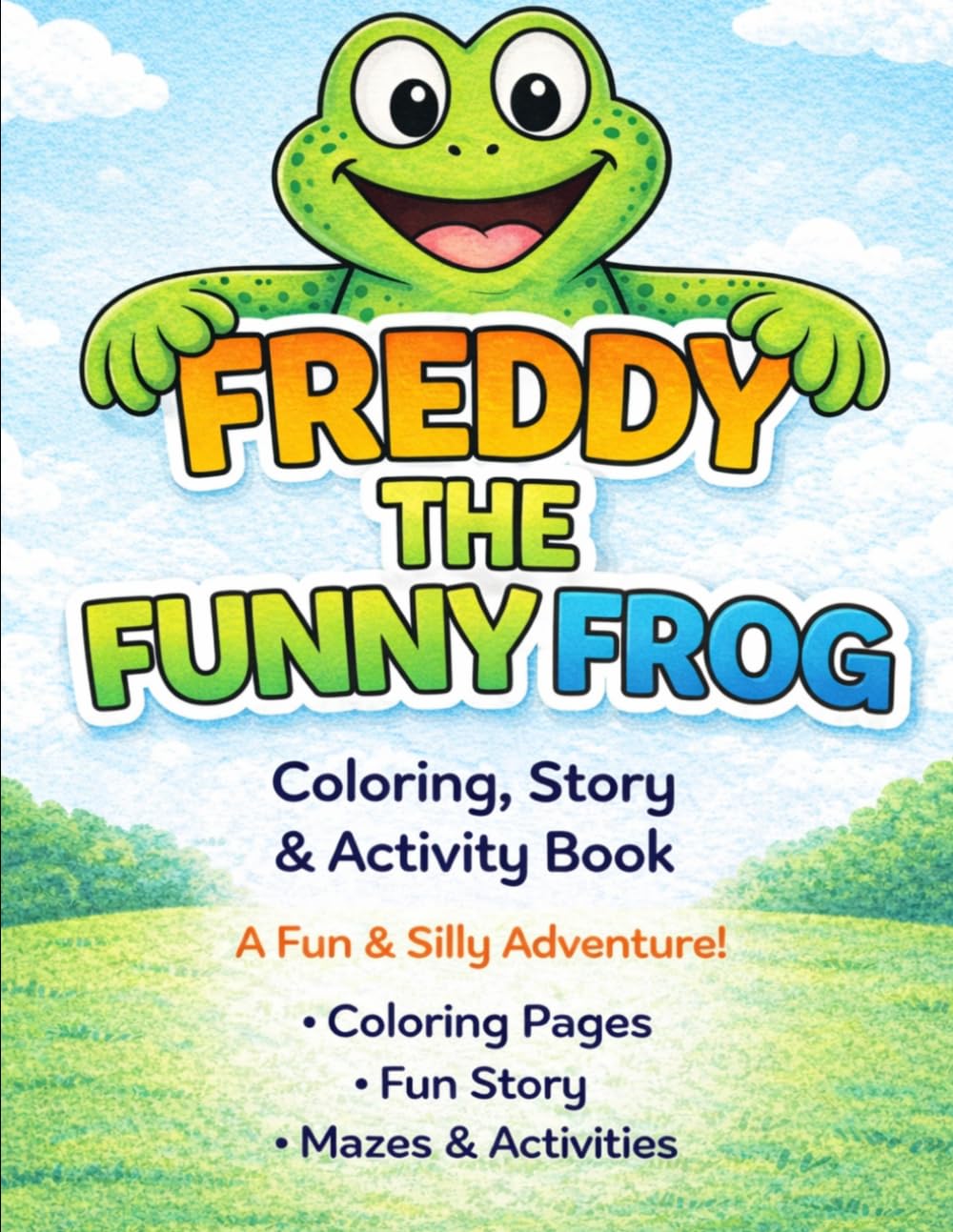 Freddy the Funny Frog: A story colouring book