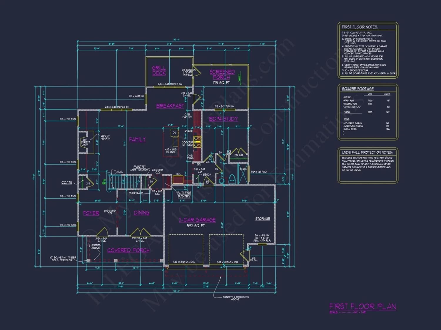 20-1017 HOUSE PLAN - Modern Craftsman House Plan with Spacious Floor Designs