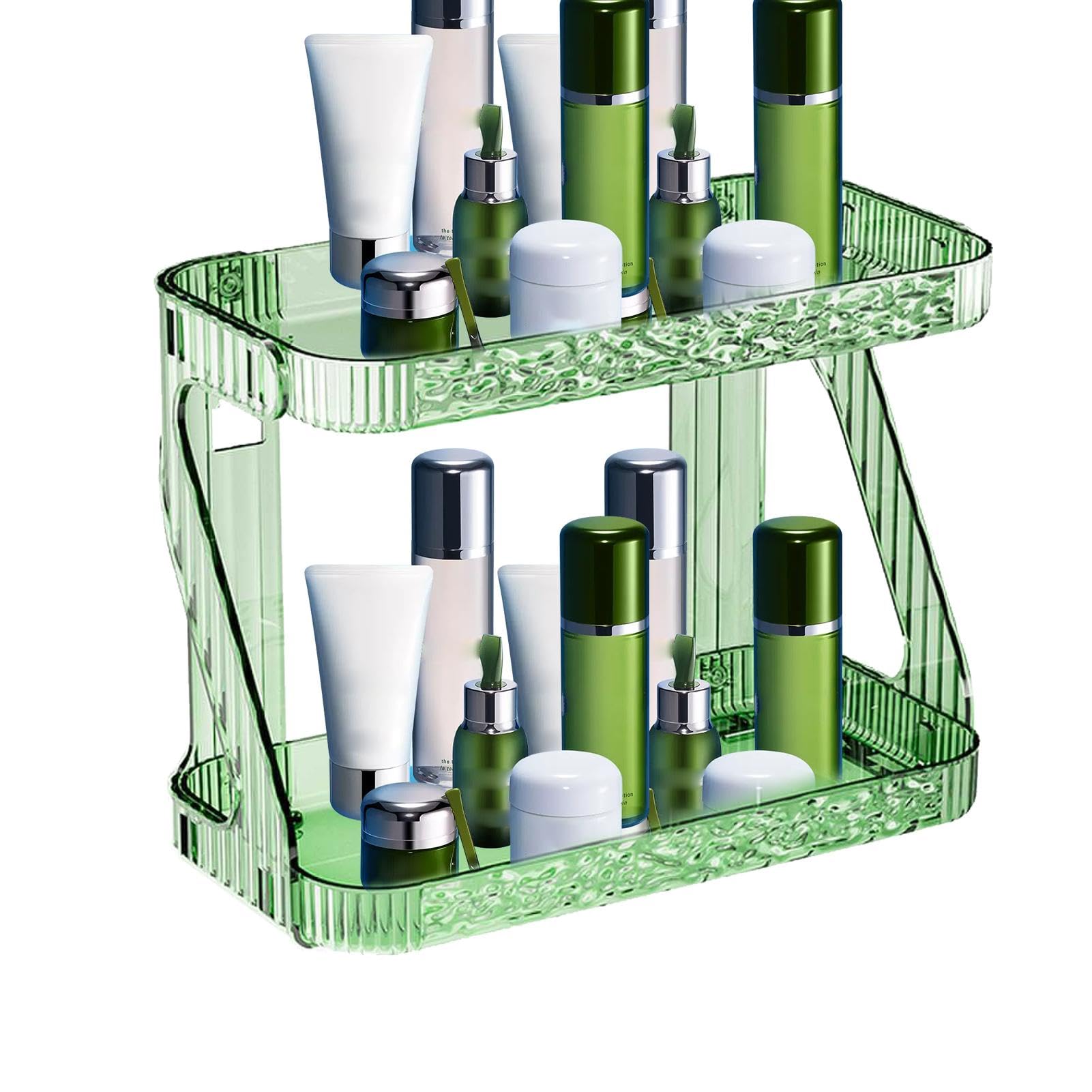 Organizzatore Da Bagno A 2 Livelli | Scaffale Per Cosmetici E Trucchi | Metallo, Design Nordico | Per Vanità - Foto 6