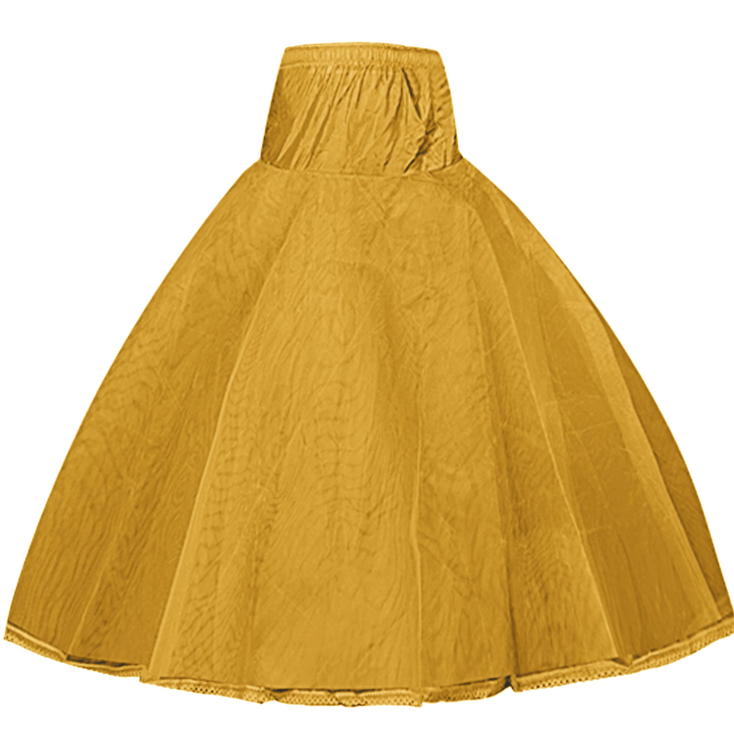 Genericcan can 3 Layer Hoop Skirt Slips Crinoline Petticoat Long Underskirt for Wedding Bridal Dress Ball Gown for Party and Ethnic Wear White can can Skirt for Women White