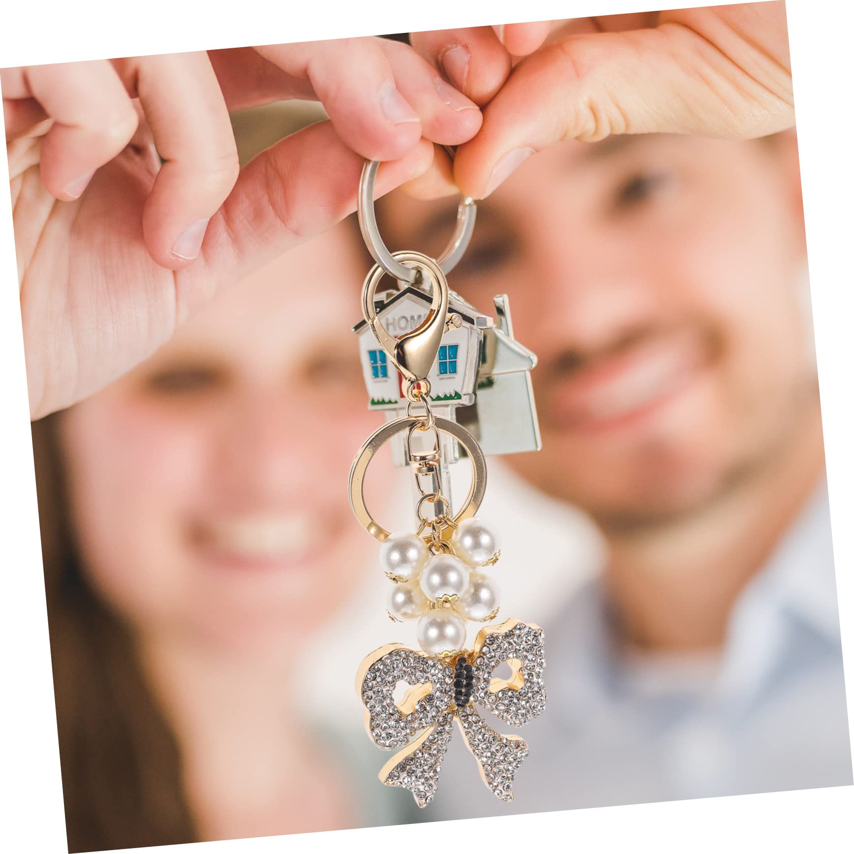 Ciieeo 4pezzi Ciondolo Portachiavi Forma Di Fiocco Decorativo Lucido Per Borse e Valigie Accessorio e Creativo Per