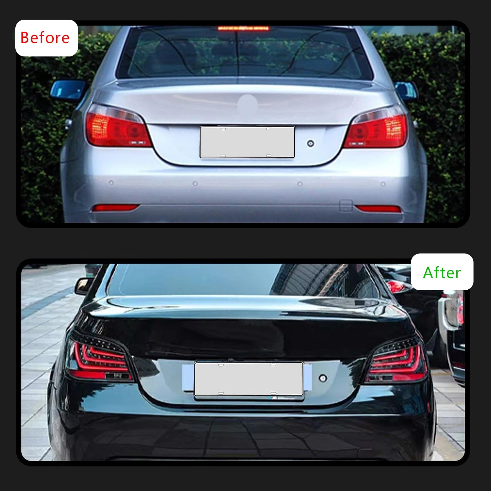Dla BMW Seria 5 E60 2003-2007 Lampa Tylna Tylne Światło Części Zamienne (1 Pair) Światła Tylne Samochodu(Black)