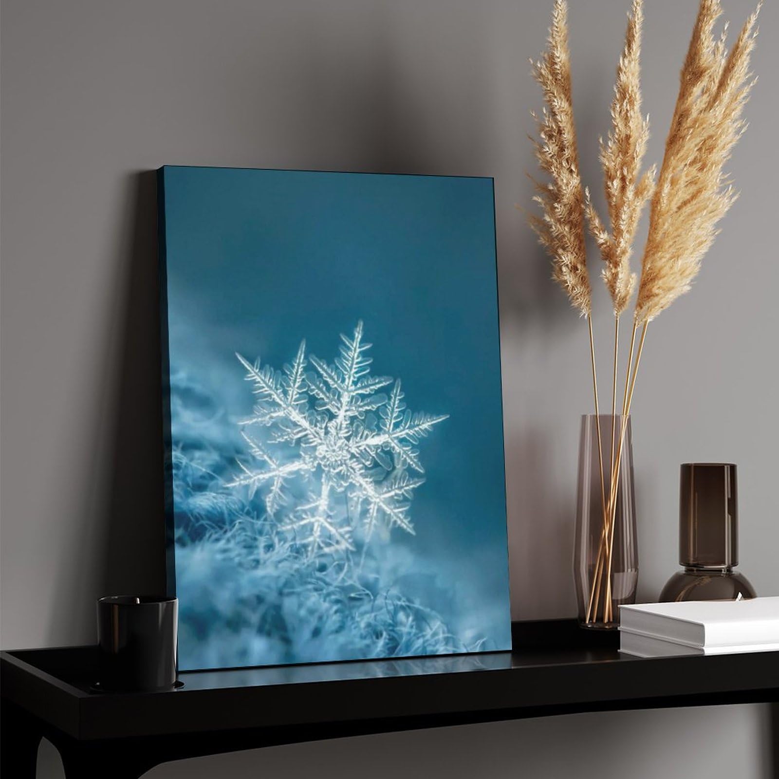 雪の結晶のパネル Amazon.co.jp: 絵画 雪の結晶のクローズアップインテリア 絵画 幻想的