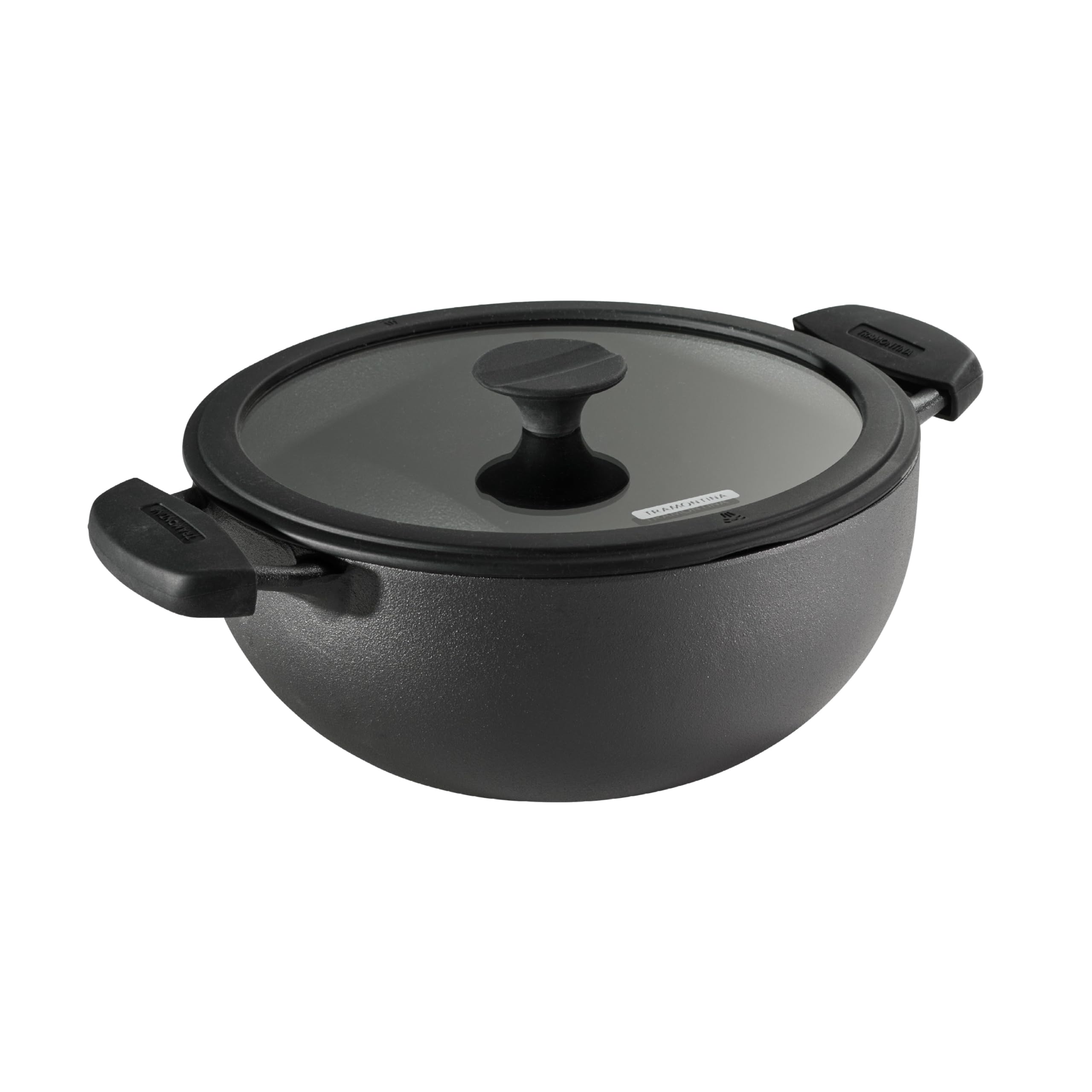 Tramontina Utsava 4.9-Quart Pre-Seasoned Cast Iron Kadai with Lid, Large Kadhai Pot for Indian Cooking