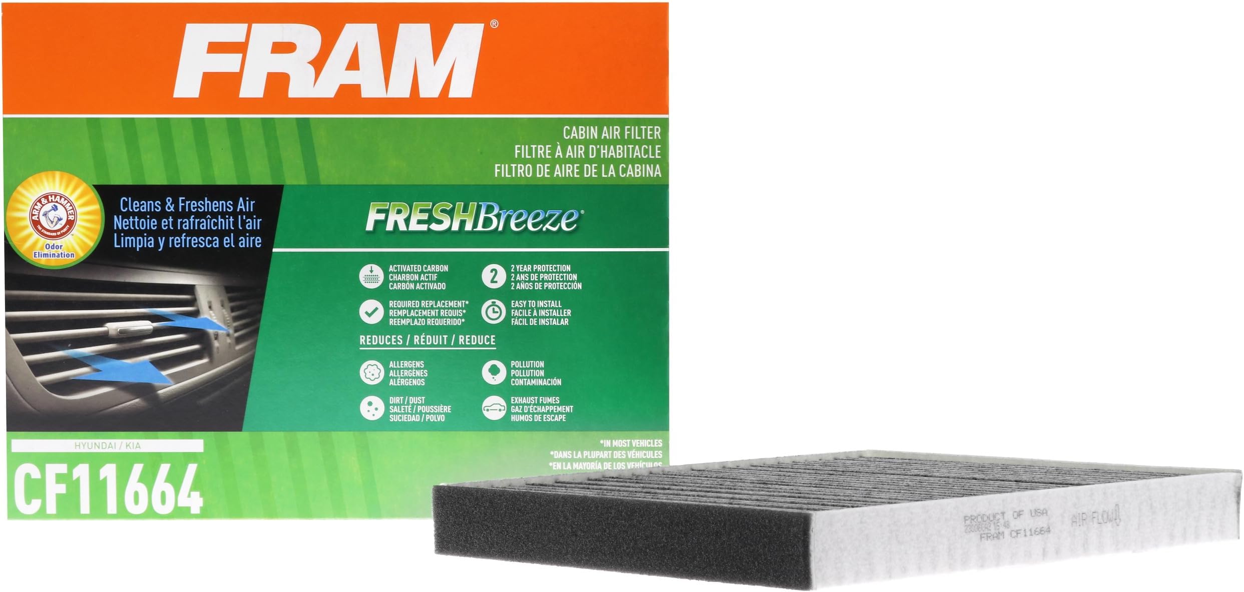 FRAM Fresh Breeze Cabin Air Filter Replacement for Car