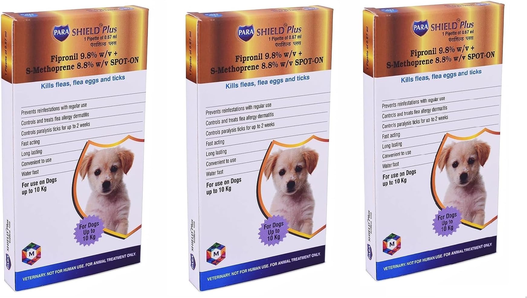 Spot On for Dogs Solution for The Prevention and Treatment of Flea, Tick, and Chewing Lice Infestations - Pack of 3