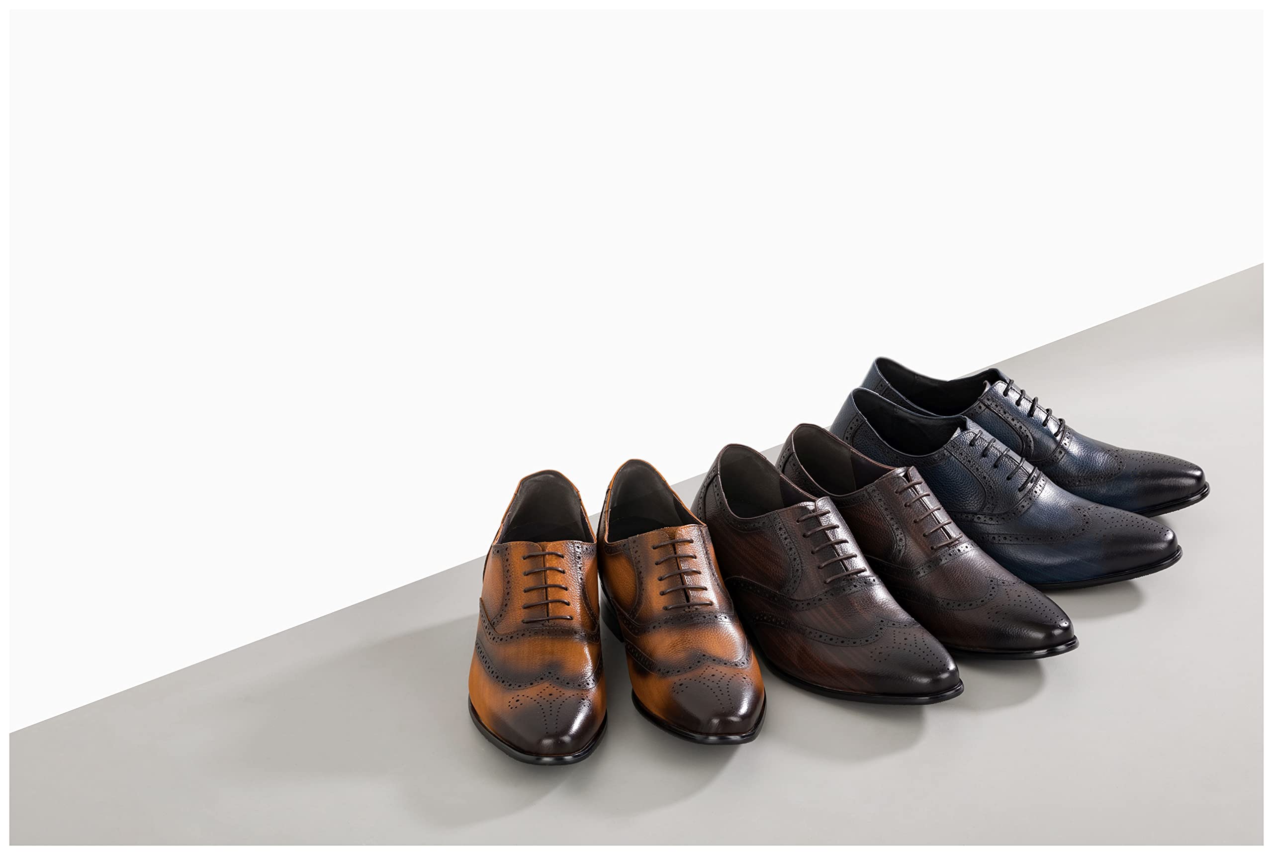 CALTO Elevated Classic Wing-Tip Derbys CALTO Y10652 3-In. Elevator Shoes - Tall Men Shoes main image 4