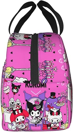 Miniatura 4 de Bolsa de almuerzo kawaii, bonita lonchera portátil de gran capacidad, bolsa de mano aislada, bolsa de mano reutilizable para la oficina para hombres