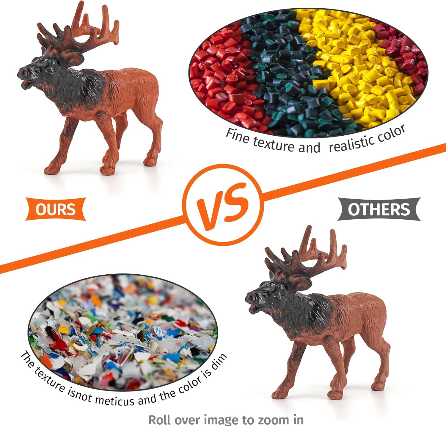1-2 Inch North American Animals Set Mini Wild Animals Figurines Set Plastic Wolf Figure Moose Figure Toy Gift for Kid Toddlers Raccoon for Cake Topper