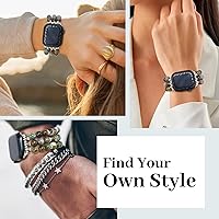 Vista 98 de JR.DM Natural Stone Beaded-Bands Women Compatible with Apple Watch Series 11 10 9 8 7 6 5 4 SE 3 2 1 Fashion Stretch Handmade Bracelet Fancy Boho