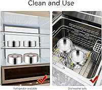 Vista 6 de GOLDEN KEY Lonchera apilable de acero inoxidable de 120 onzas para adultos, caja Bento de gran capacidad con contenedor de alimentos apilable de 4