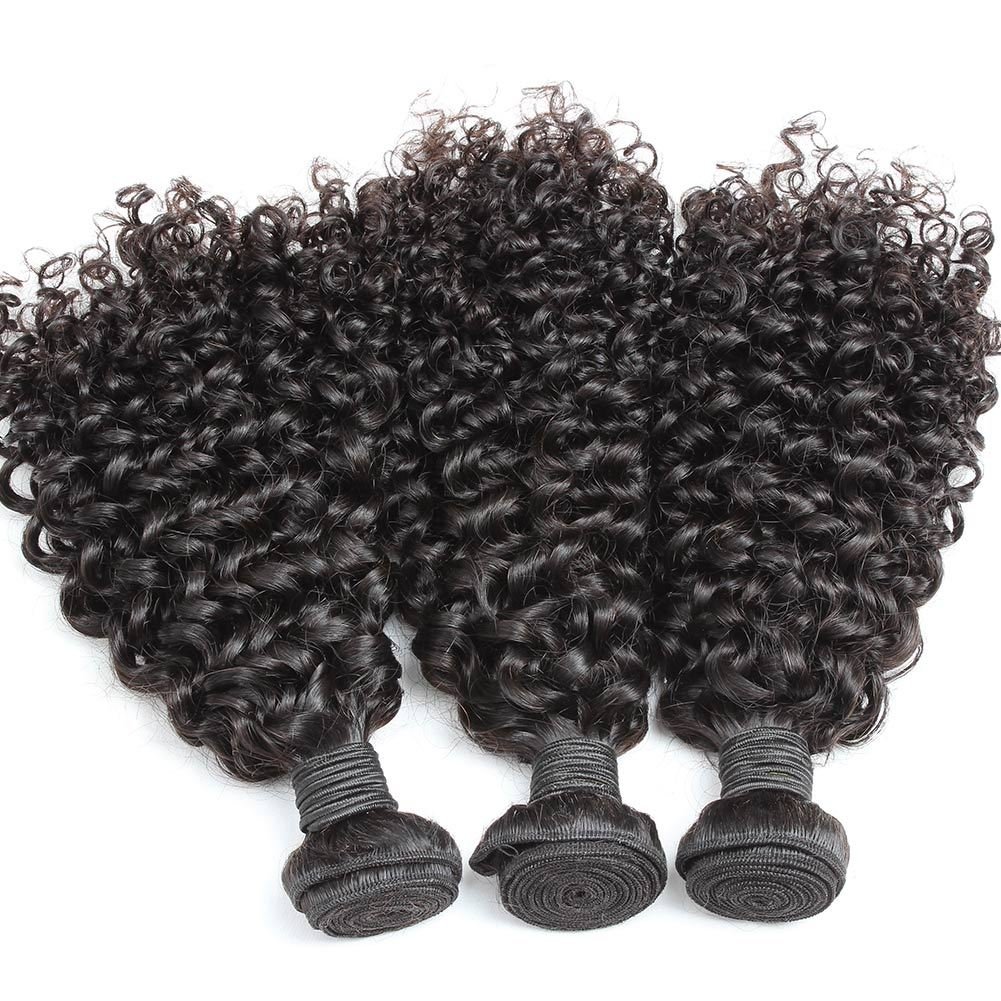 Brazilian Remy Virgin Hair Deep Curly Weave Wave 1 Bundles Human Hair Extensions 20" Natural Color