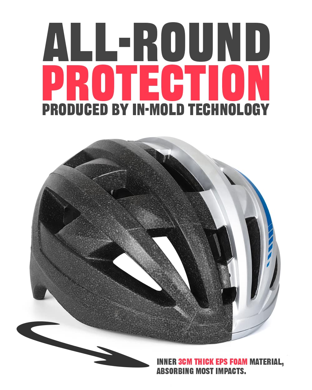 Victgoal Bike Helmet for Men Women with Led Light Detachable Magnetic Goggles Visor Mountain & Road Bicycle Helmets Adjustable Size Adult Cycling Helmets