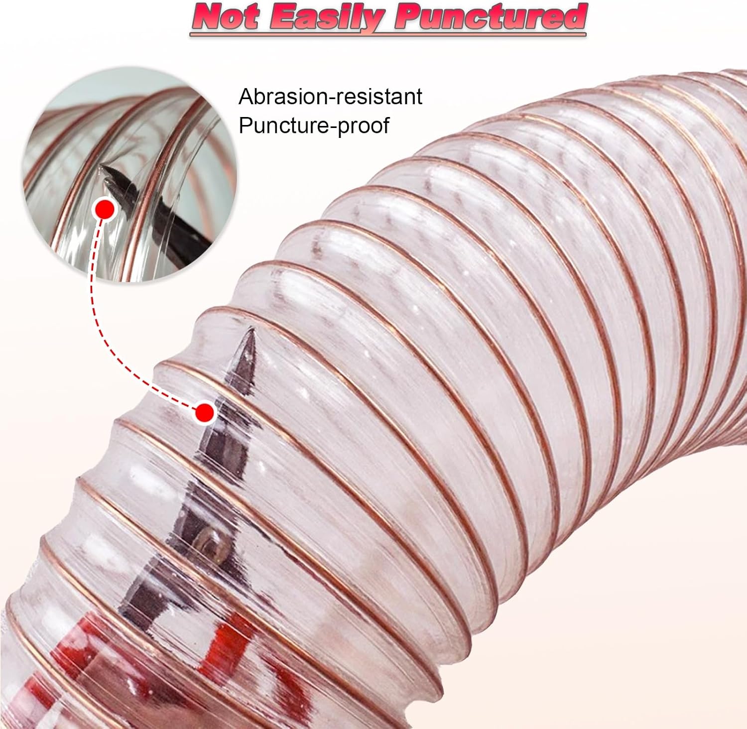 PU Flexible Vacuum Cleaner Hose, ID 20-60mm/1M Length Dust CollectionTobe, Use with Dust Collectors for Industrial Woodworking Cleaner(Φ1.5"/38mm)