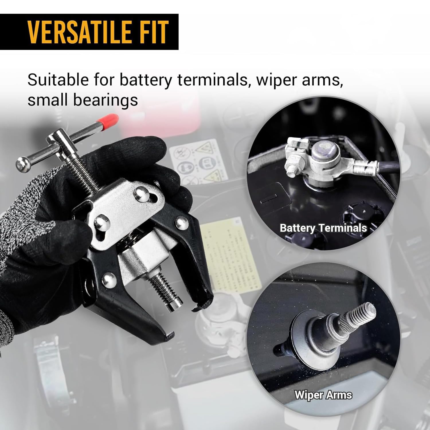 Greluma 1 Pezzo Terminale della Batteria da 6-43 mm ed estrattore del Braccio del tergicristallo, Strumento di rimozione del Braccio del tergicristallo