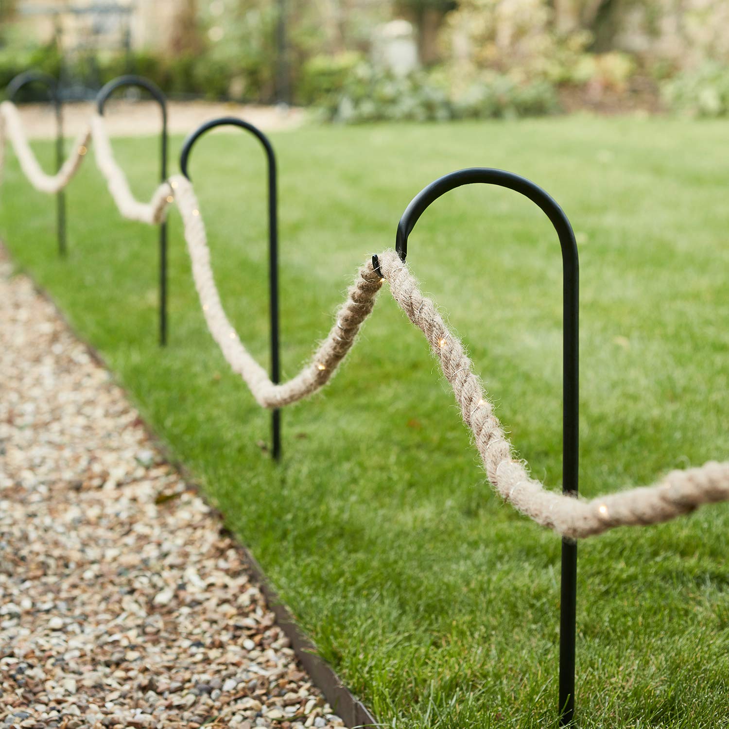 Lights4fun Lot de 15 Petits Crochets pour Jardin Style Bâton de Berger de 60cm