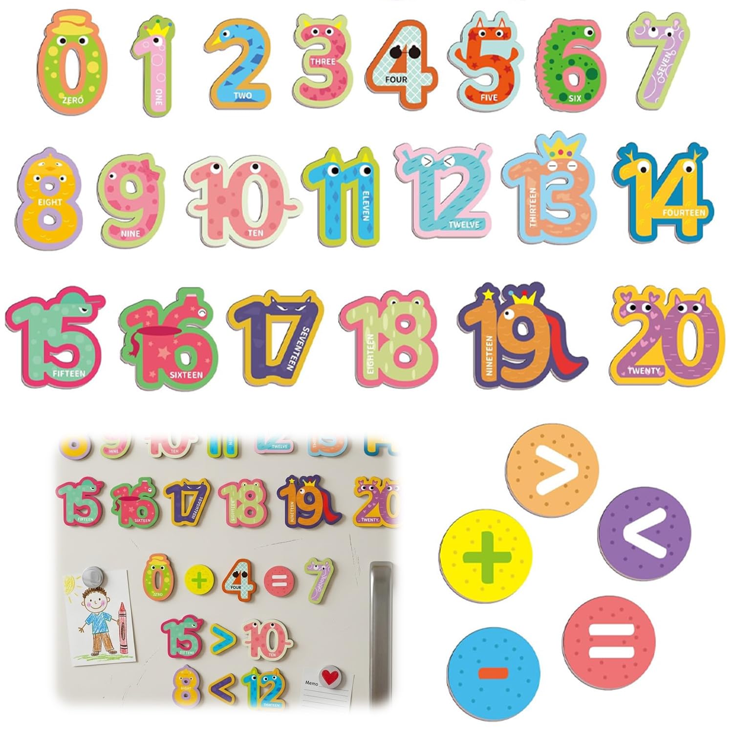 Magnetic Numbers for Kids, 26 PCS Fridge Magnets for Kids Learning Math, Counting & Number Recognition, Educational Kids Magnets for Refrigerator, Whiteboard & Classroom