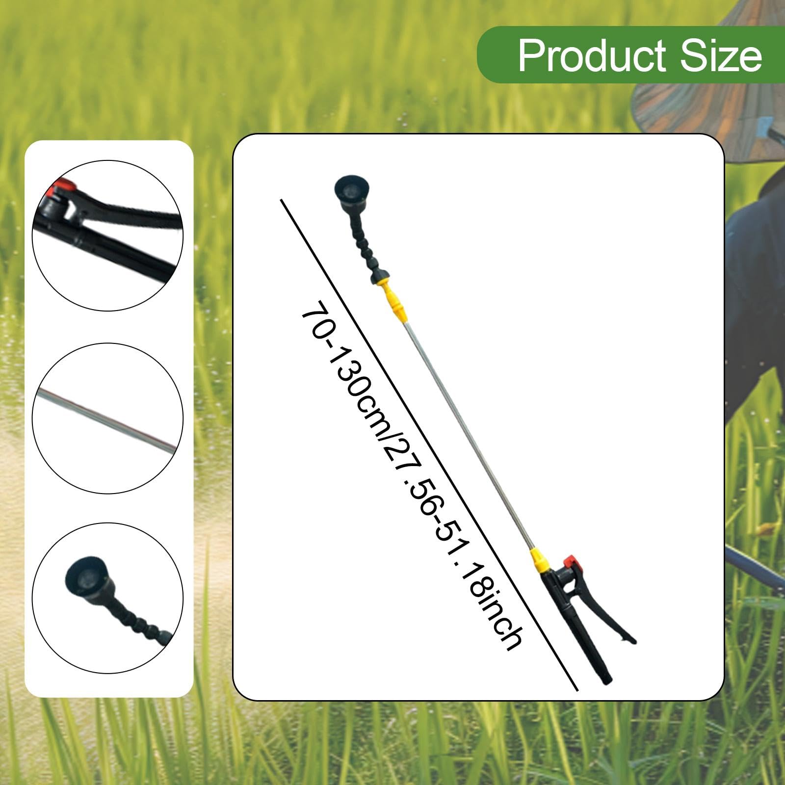 Lance D'arrosage Rétractable, Lance D'arrosage, 70 Cm - 130 Cm, Rallonge Ergonomique, Accessoires de Jardin pour Plantes D'extérieur, Buse Universelle