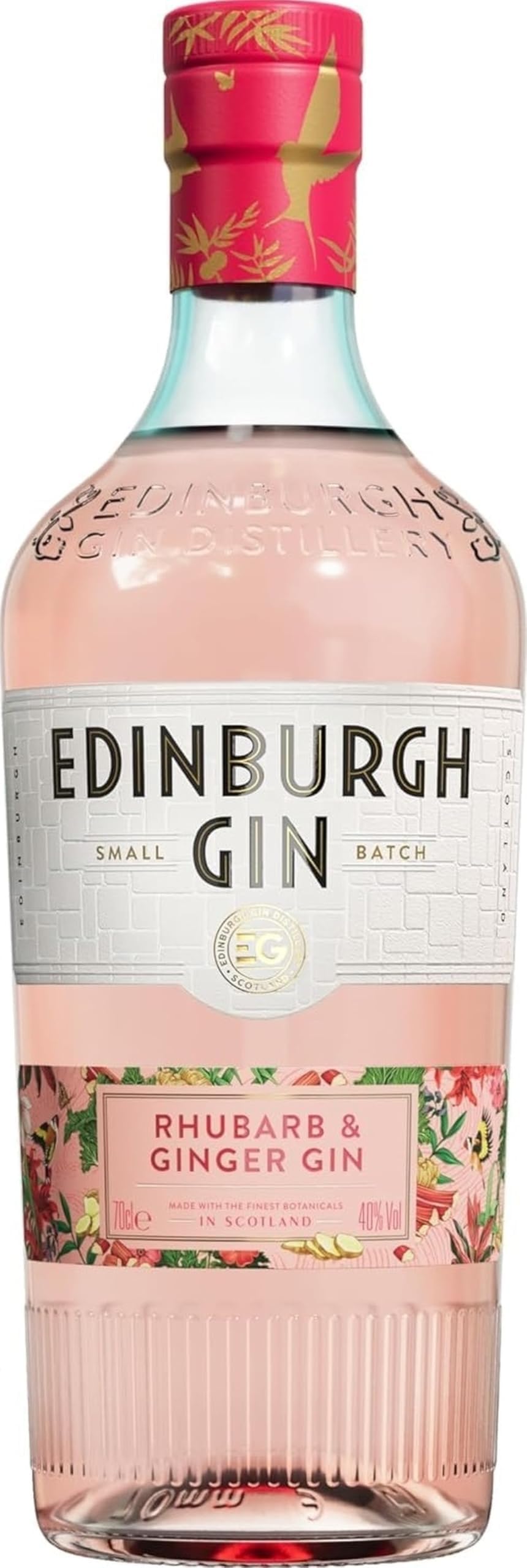Rhubarb & Ginger Pink Gin 70cl 40% ABV, Bold Sweet Rhubarb with Warming Ginger Kick, Inspired by Original Liqueur, Flavoured Gin to Elevate Cocktails, G&T and Mixes