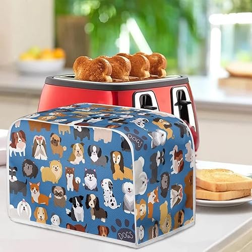 Miniatura 4 de Funda para tostadora de pan azul, a prueba de polvo, tamaño universal, para tostadoras de 4 rebanadas