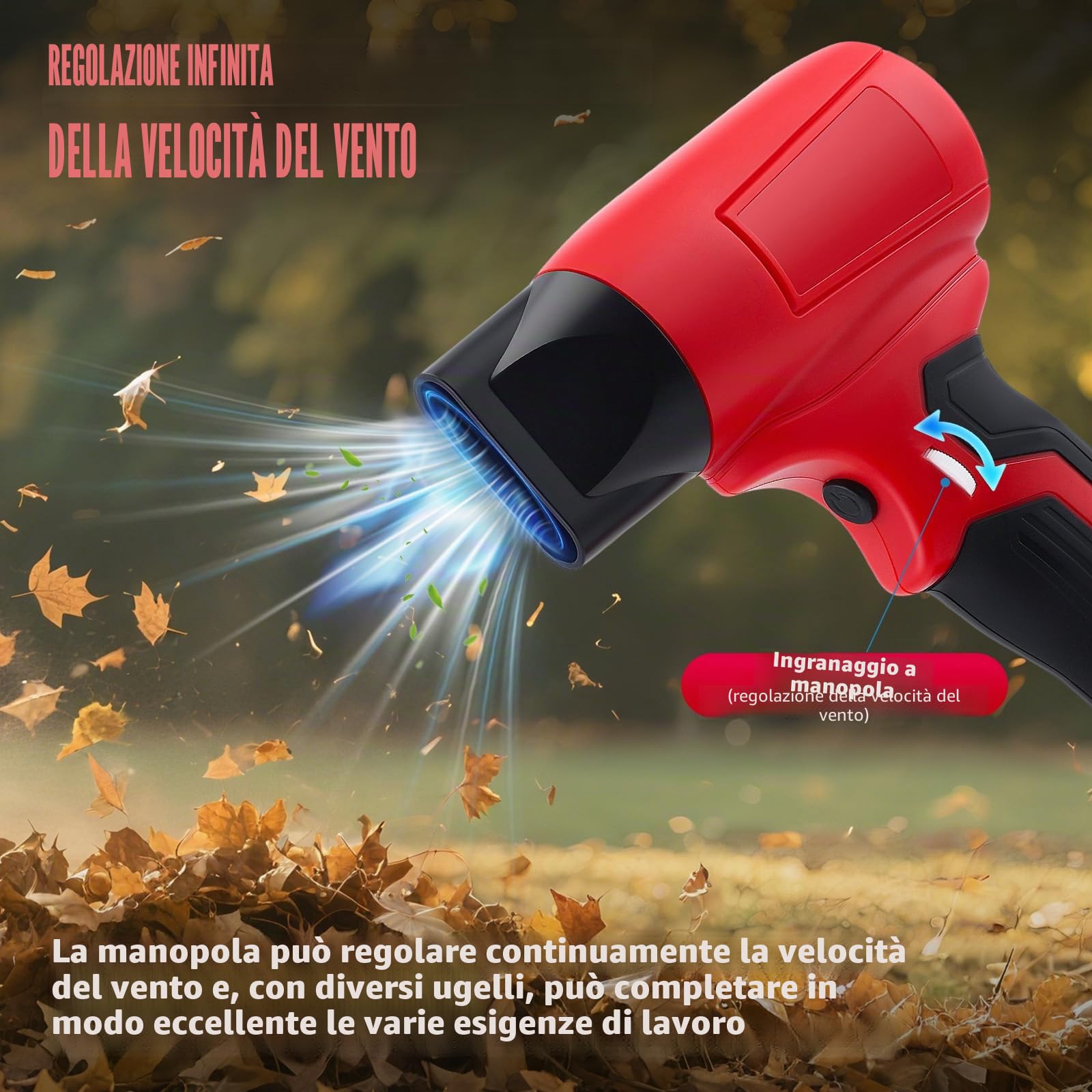 Mini Soffiatore Compatibile Con Milwaukee 18v, 130000rpm Soffiatoren a Batteria Senza Spazzole, Regolazione Continua Della Velocità, Soffiante Turbo Per Foglie, Pulizia, Auto (Batteria Non Inclusa)